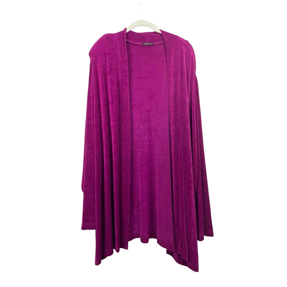 Vikki Vi slinky knit open front cardigan sweaterβ Size 3X magenta pink